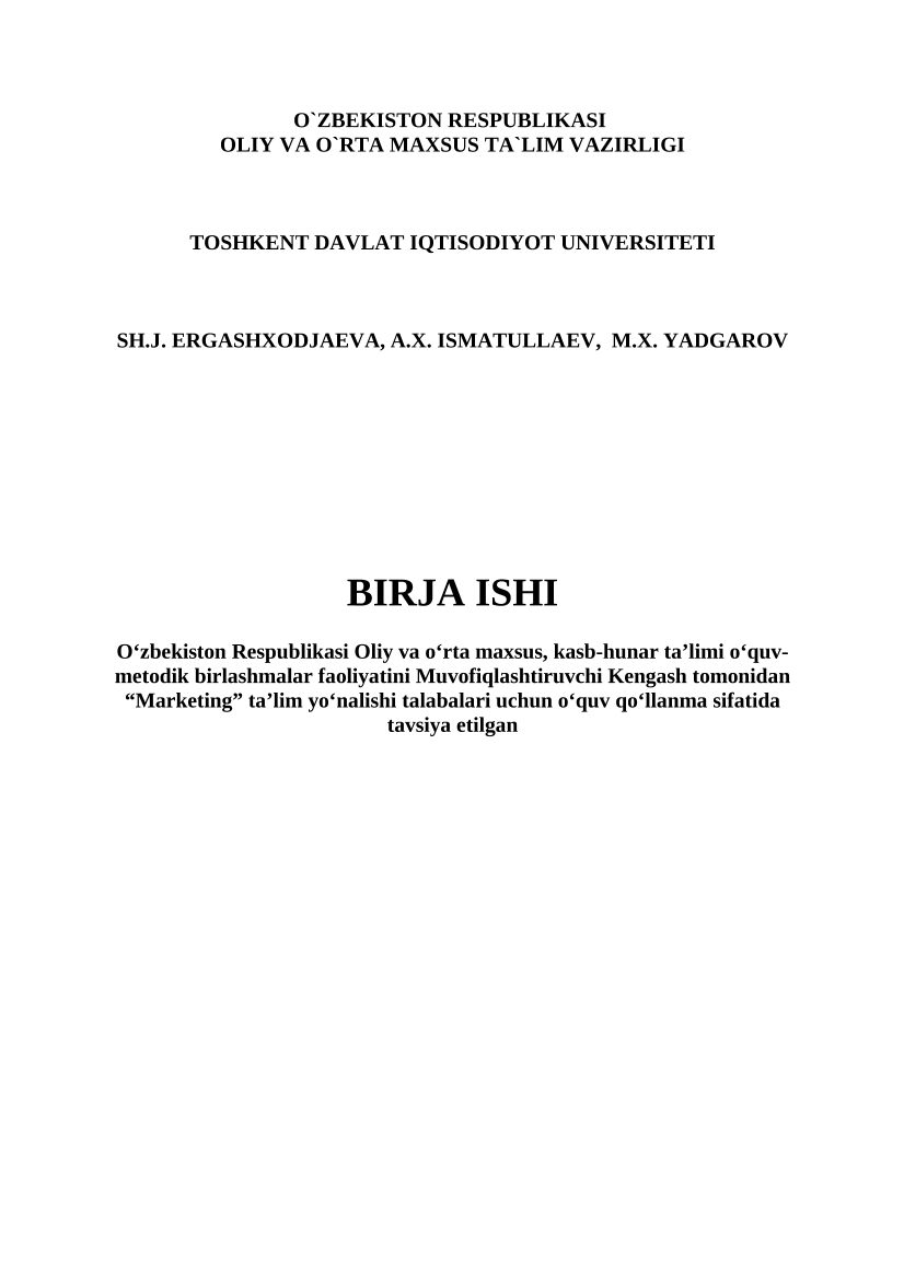 Birja ishi