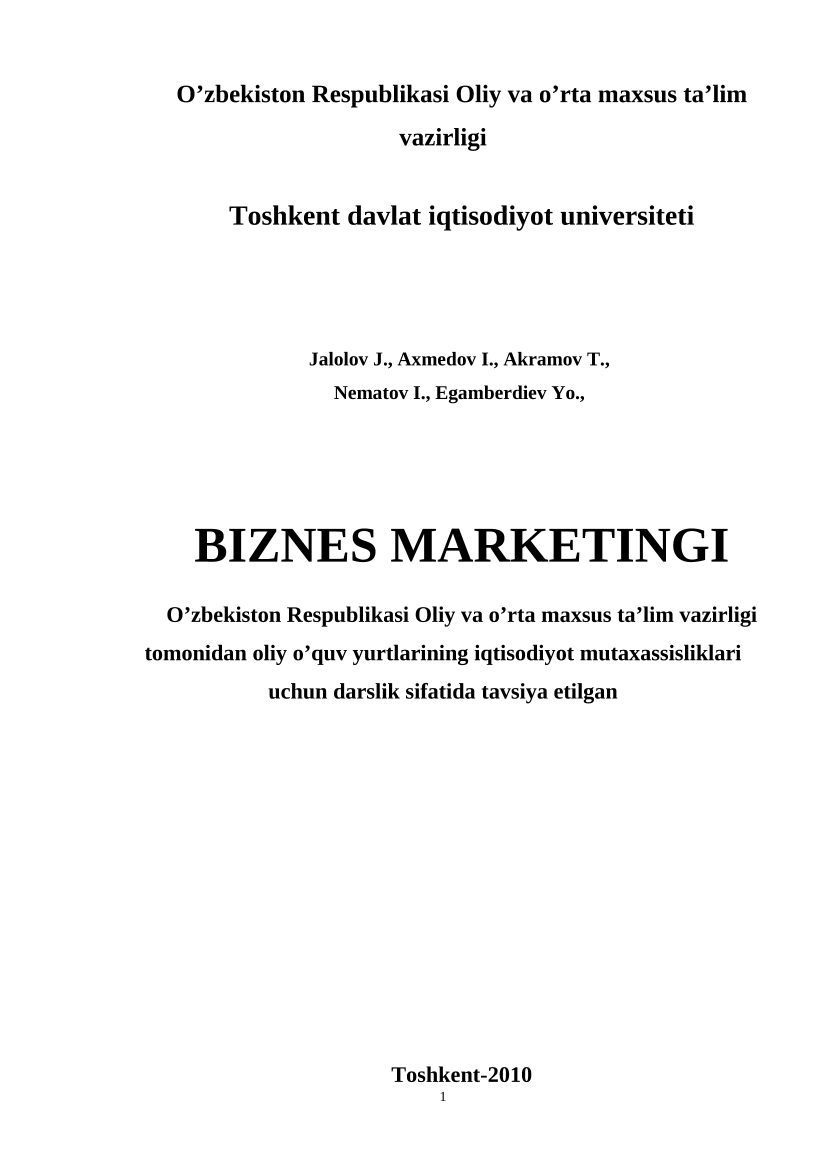 Biznes marketingi (lotin)