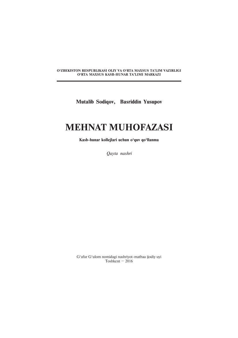 Mehnat muhofazasi