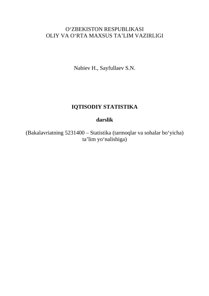 Iqtisodiy statistika