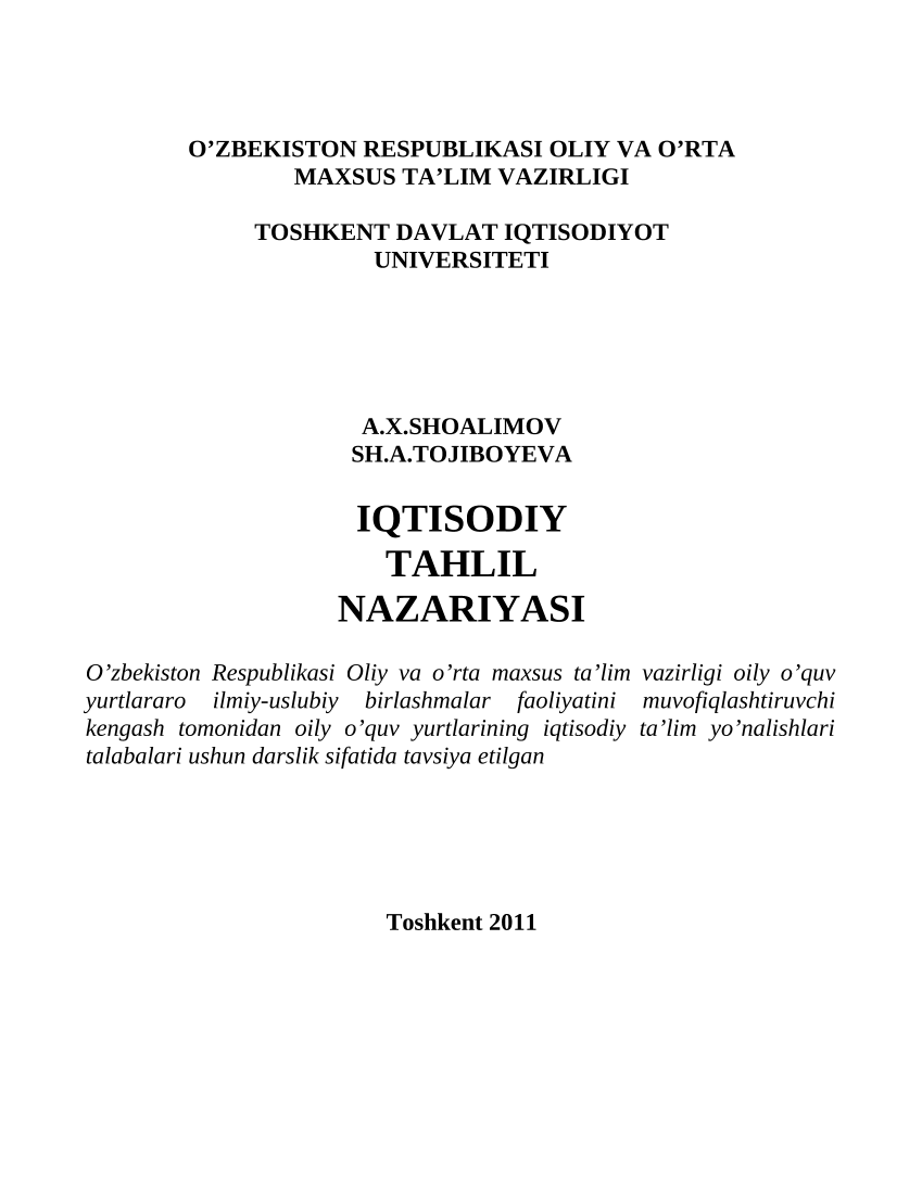 Iqtisodiy taxlil nazariyasi