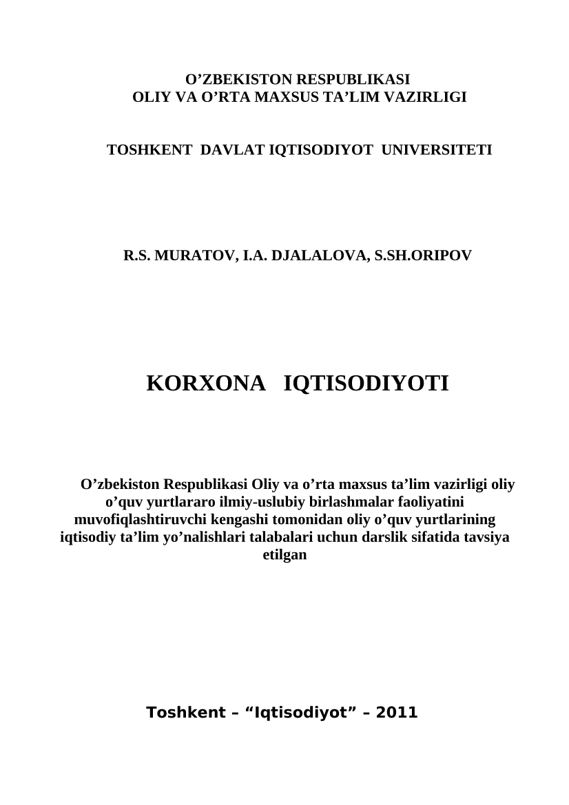 Korxona iqtisodiyoti