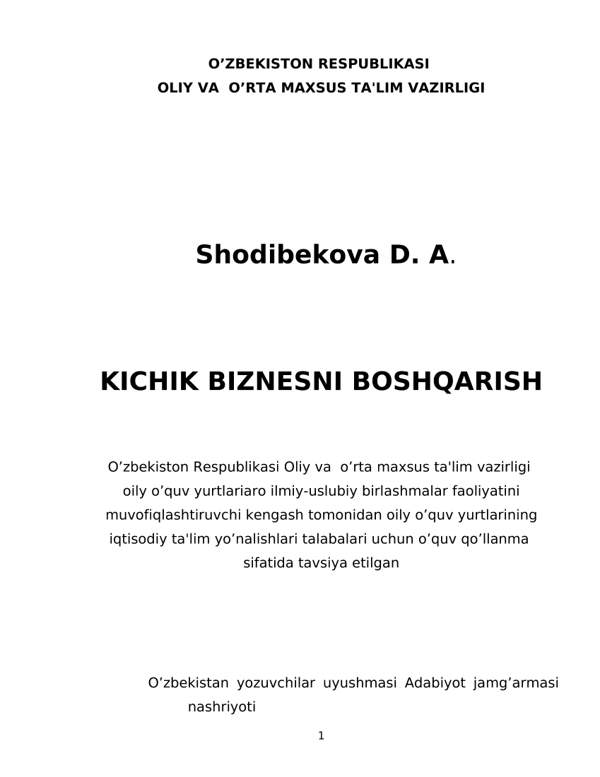 Kichik biznesni boshqarish