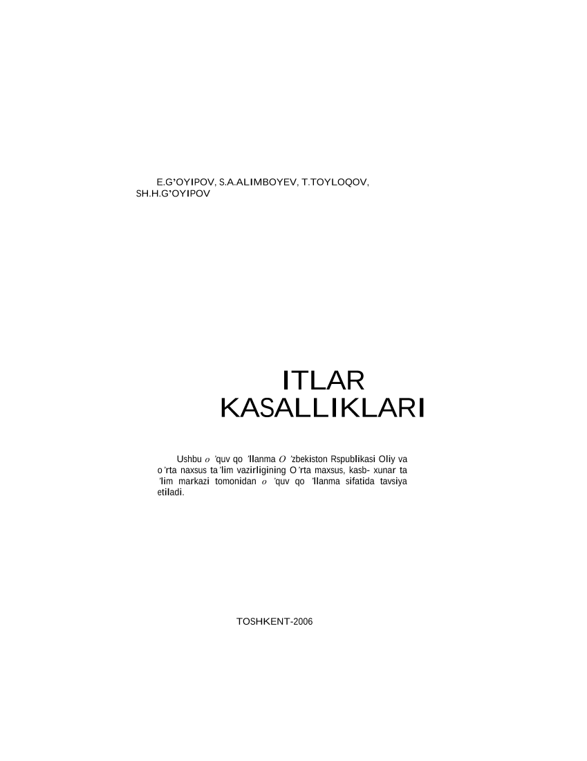 Itlar kasalliklari