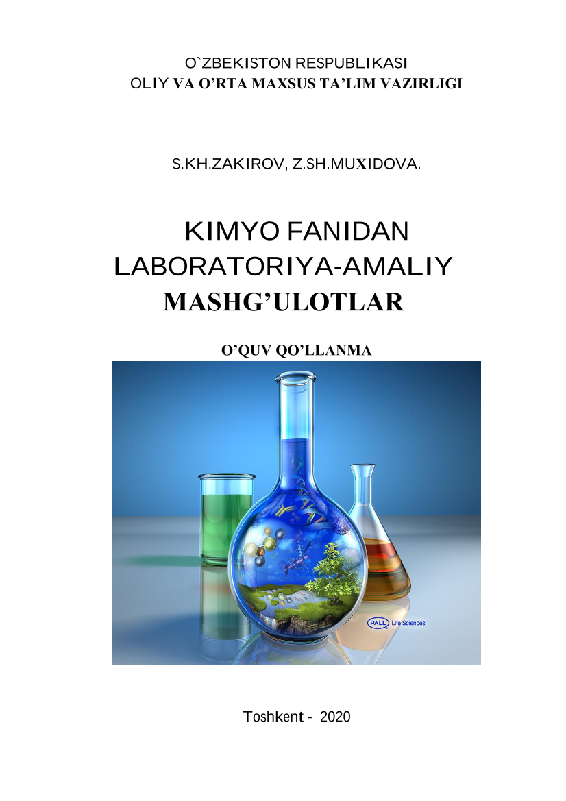 Kimyo fanidan labalatorya- amaliy mashg`ulotlar