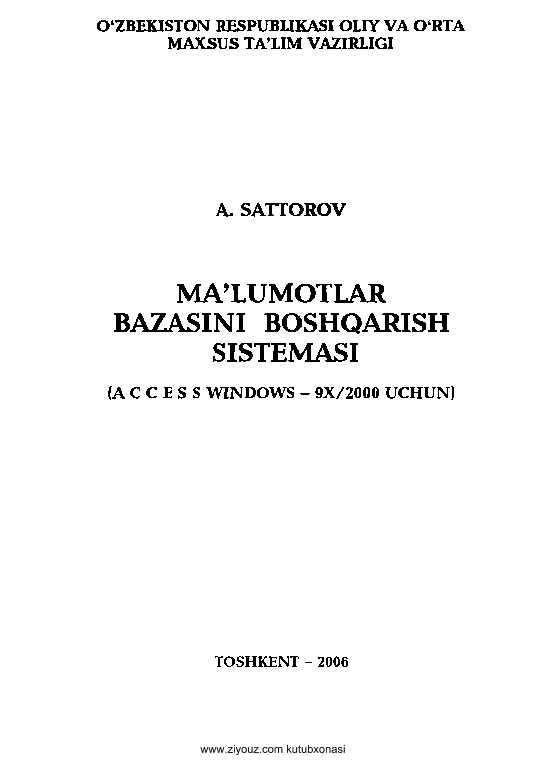 Ma`lumotlar bazasini boshqarish sistemasi