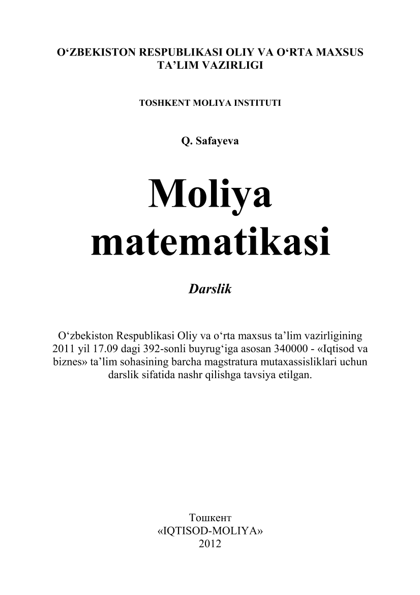 Moliya matematikasi