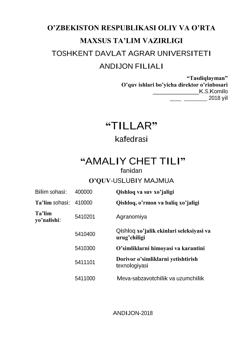 Amaliy chet tili (4-kurs)