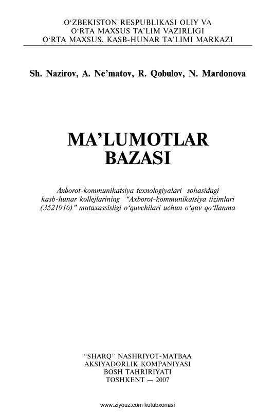 Ma`lumotlar bazasi