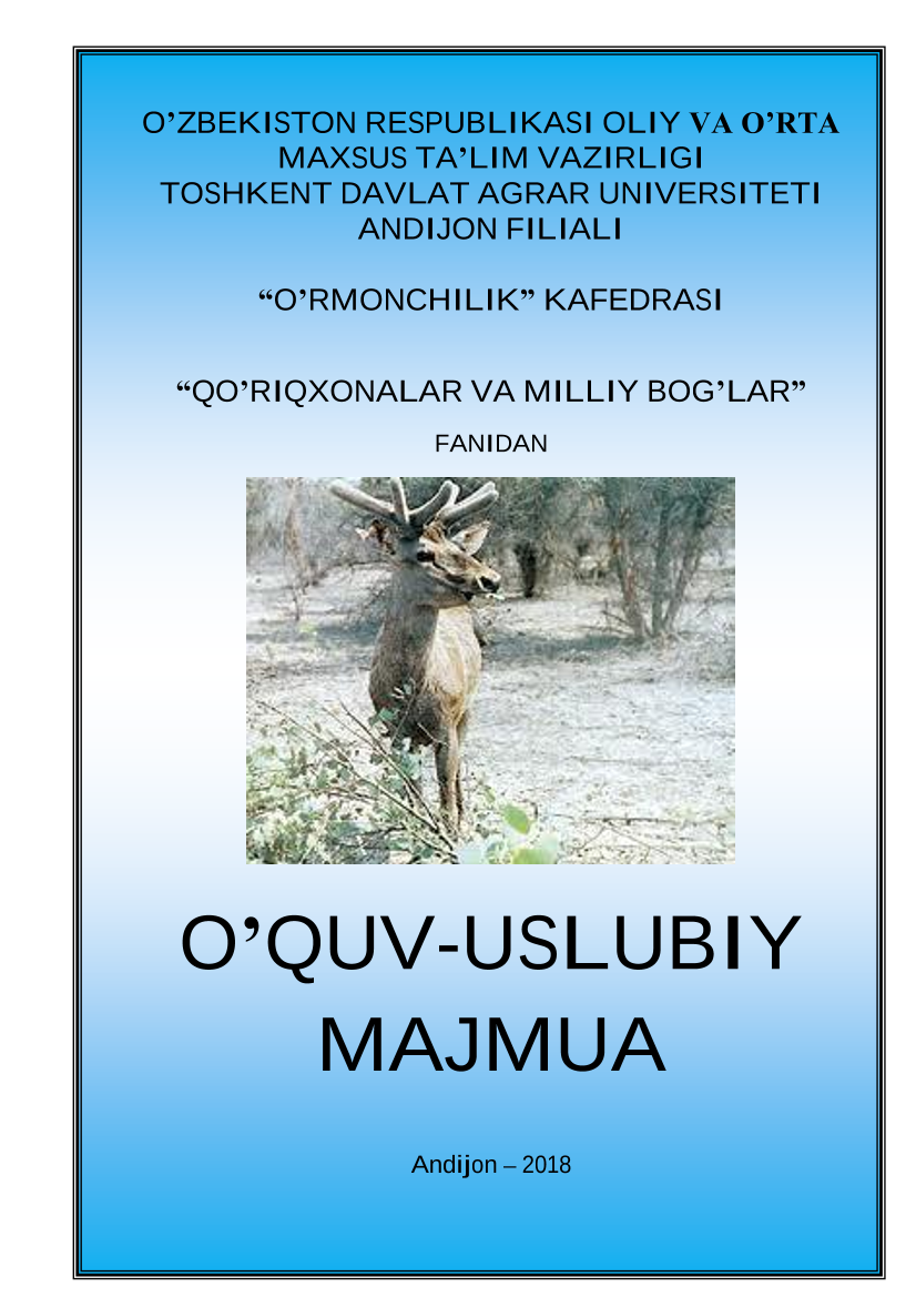 Qo`riqxonalar va milliy bog`lar