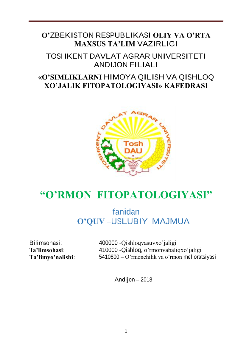 O`rmon fitopatologiyasi