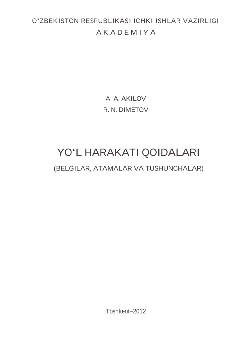 Yo`l harakati qoidalari