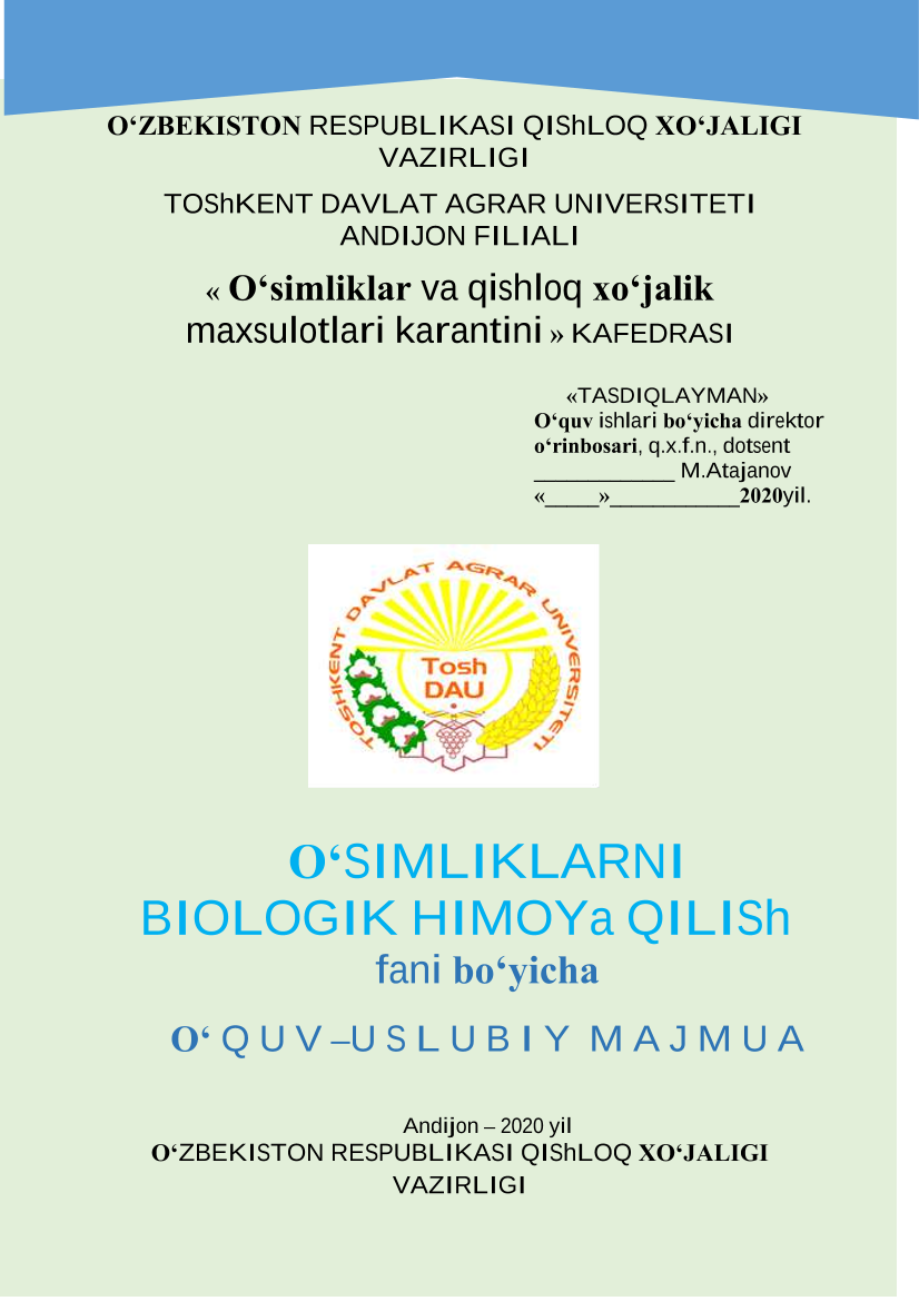 O‘simlikarni biologik himoya qilish