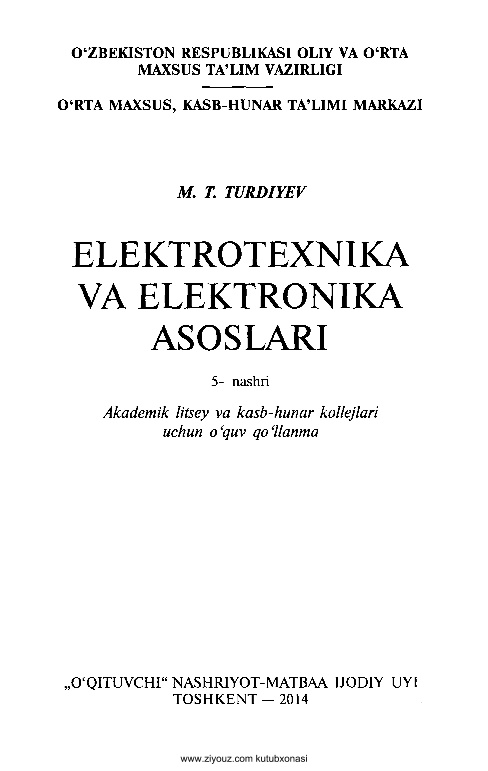 Elektrotexnika va elektronika asoslsri