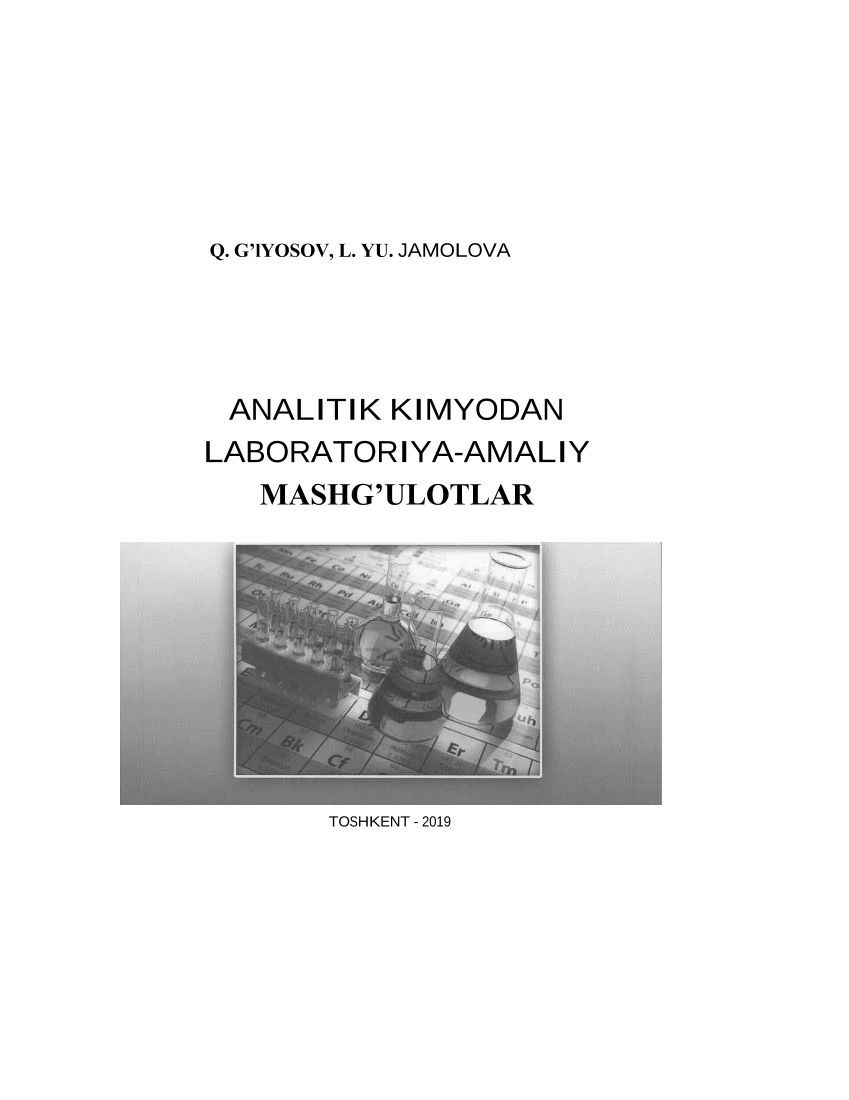 Analitik kimyodan laboratoriya - amaliy mashg`ulotlar