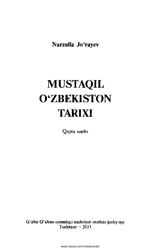 Mustaqil O`zbekiston tarixi