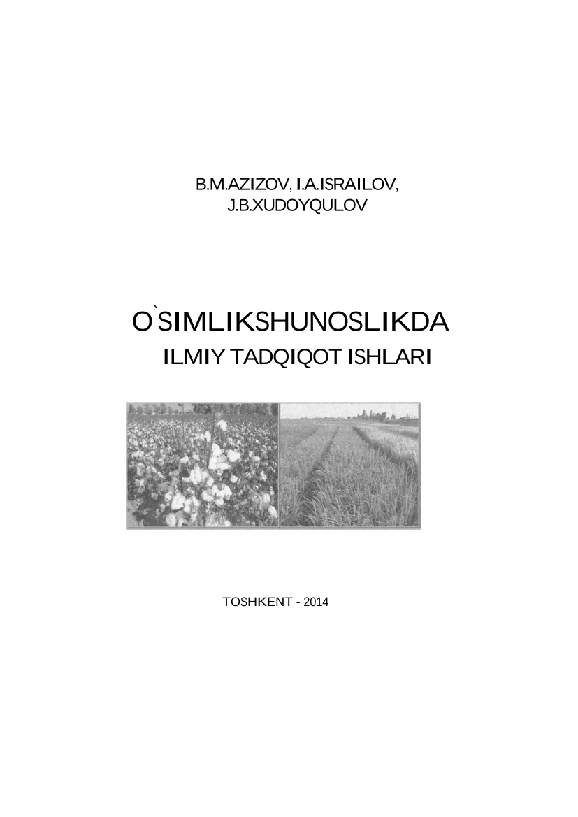 O`simlikshunoslikda ilmiy tadqiqot ishlari