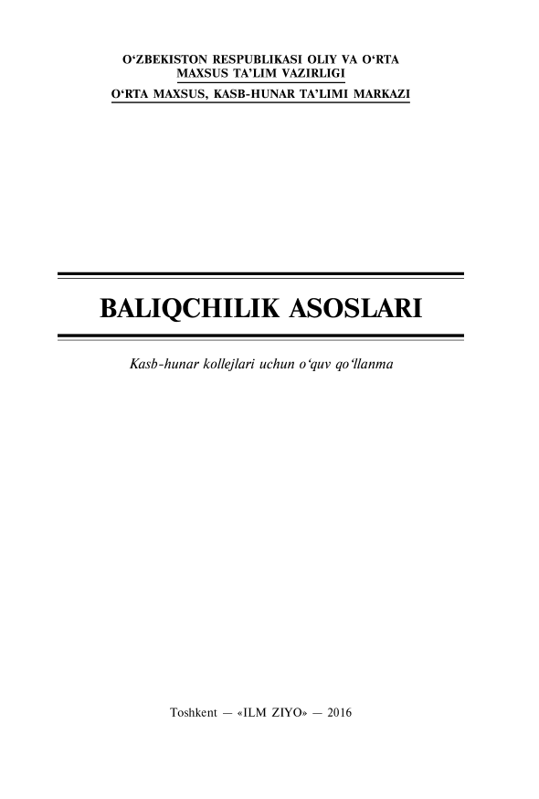 Baliqchilik asoslari