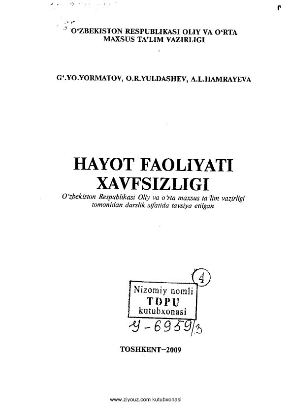 Hayot faoliyati xavfsizligi