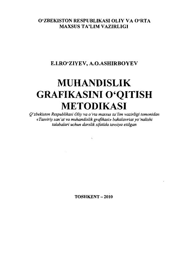 Muxandislik grafikasini o`qitish metodikasi