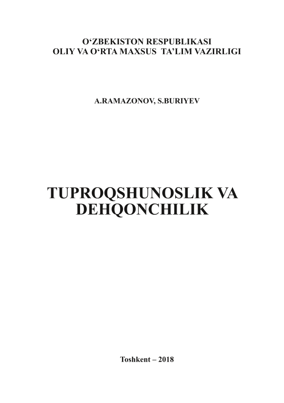 Tuproqshunoslik va dehqonchilik