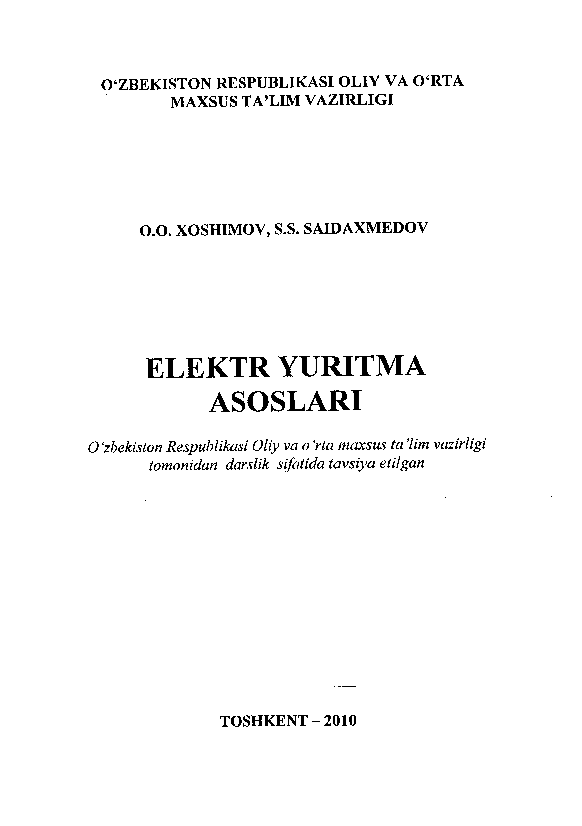 Elektr yuritma asoslari