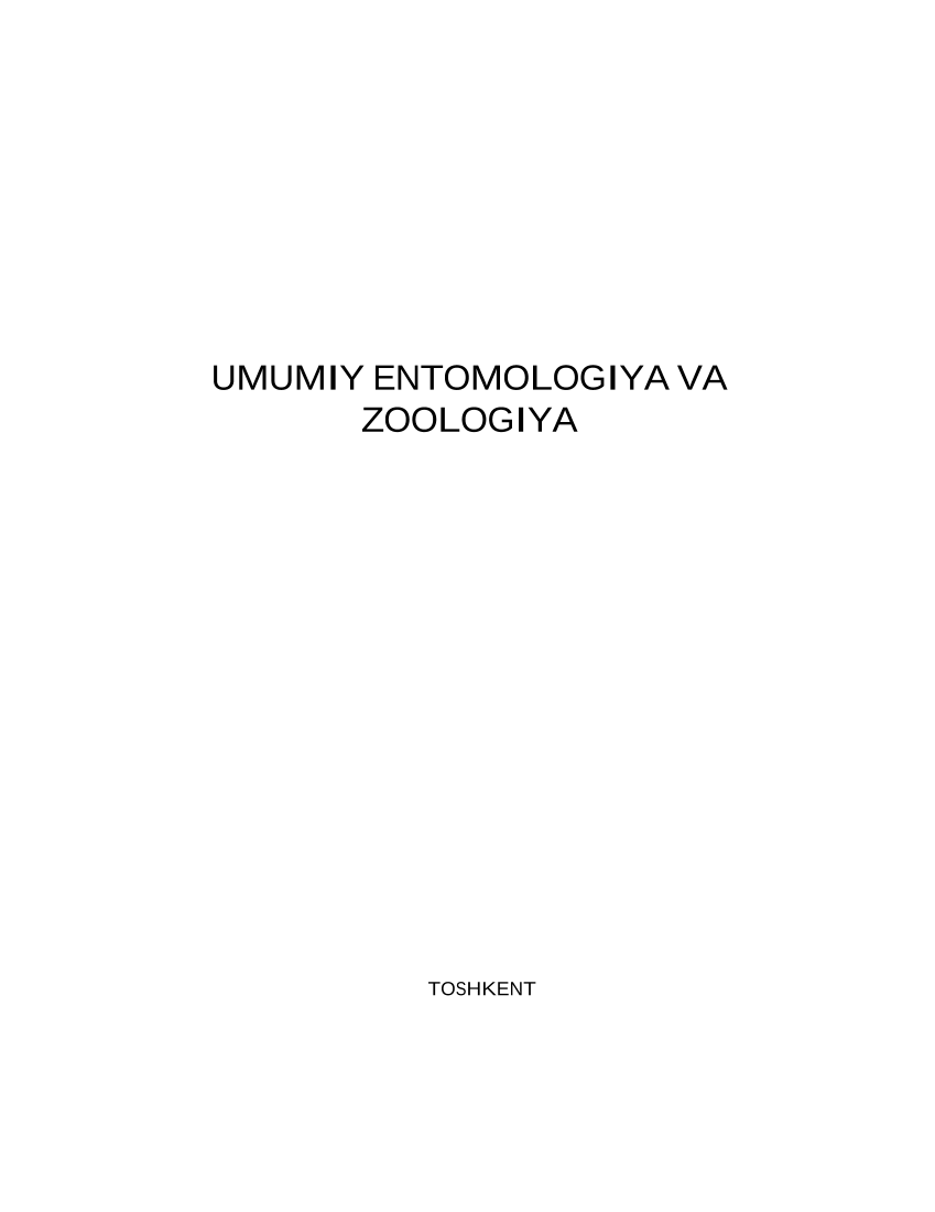 Umumiy entomologiya va zoologiya