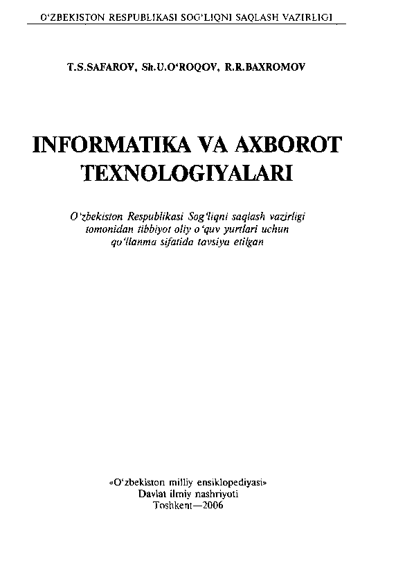 Informatika  va axborot texnologiyalari