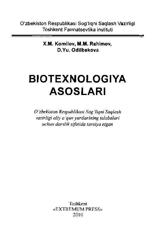 Biotexnologiya asoslari