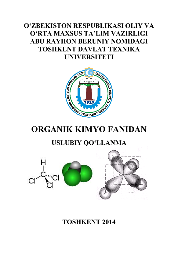 Organik kimyo fanidan uslubiy qo‘llanma