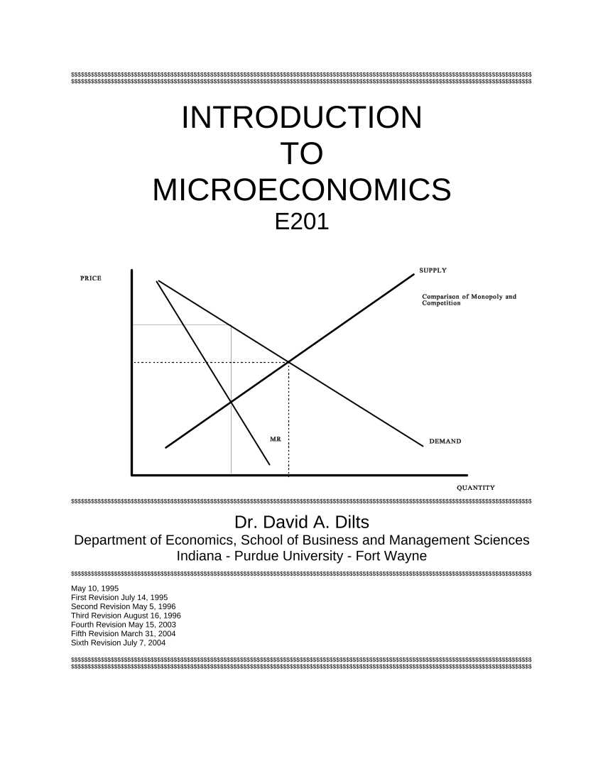 Introduction to Microeconomics, E201