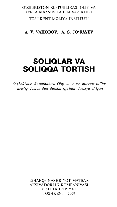 Soliqlar va soliqqa tortish