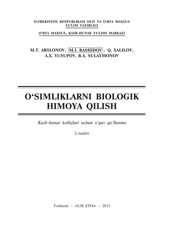 O`simliklarni biologik himoya qilish