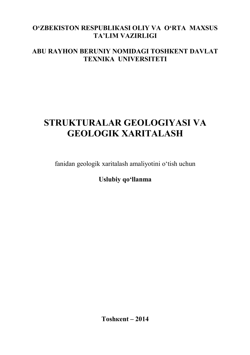 Strukturalar geologiyasi va geologik xaritalash