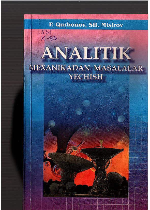 Analitik mexanikadan masalalar yechish