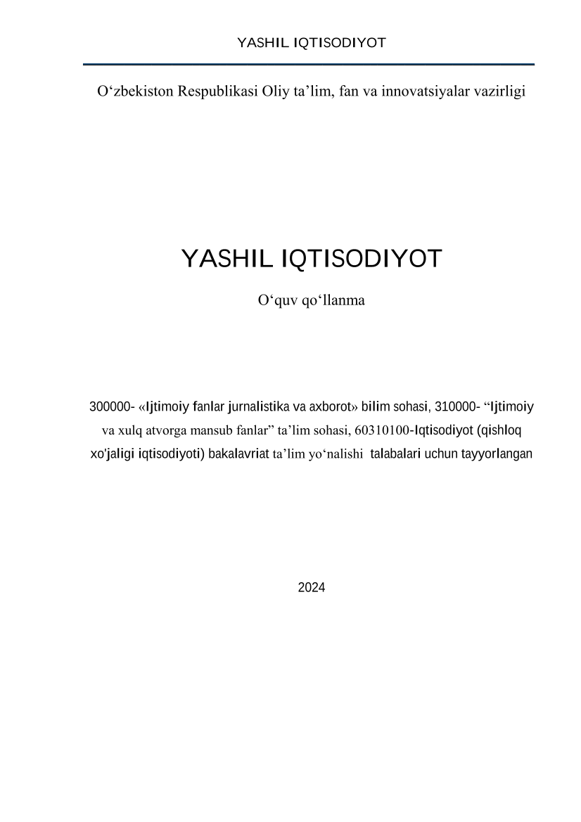 Yashil iqtisodiyot