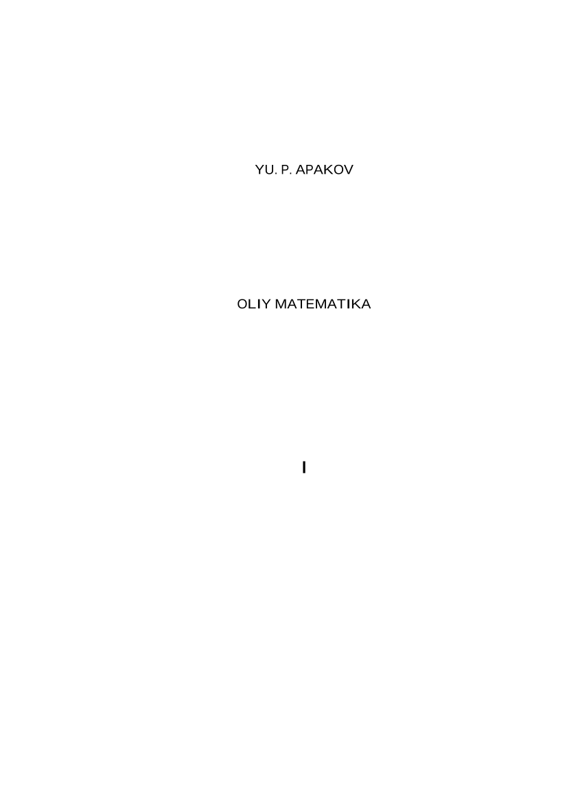 OLIY MATEMATIKA