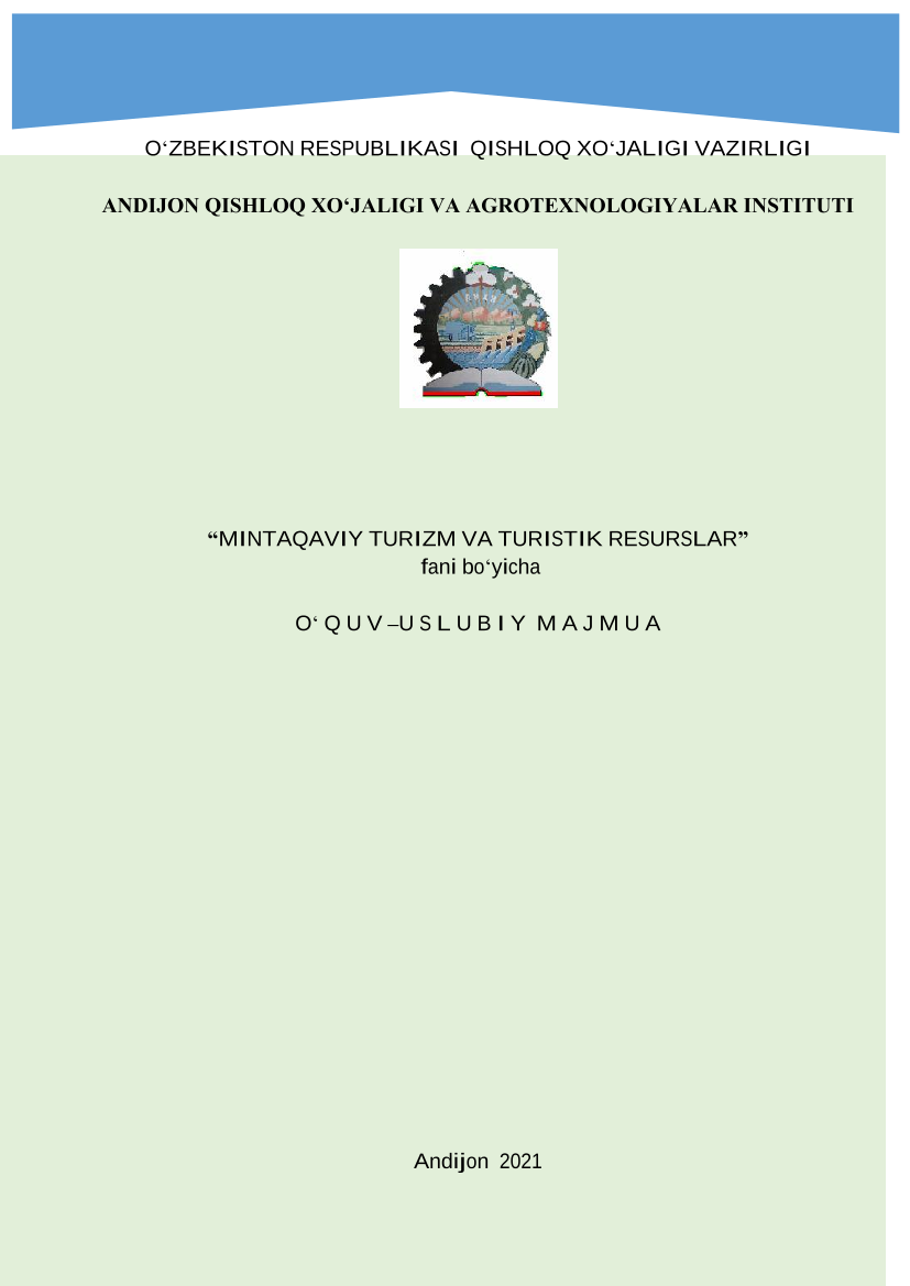 Mintaqaviy turizm va turistik resurslar