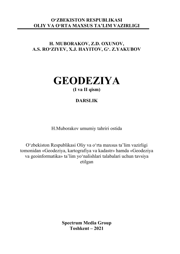 Geodeziya (I-II qism)