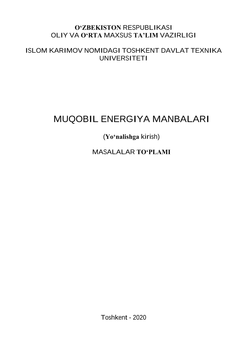 Muqobil energiya manbalari