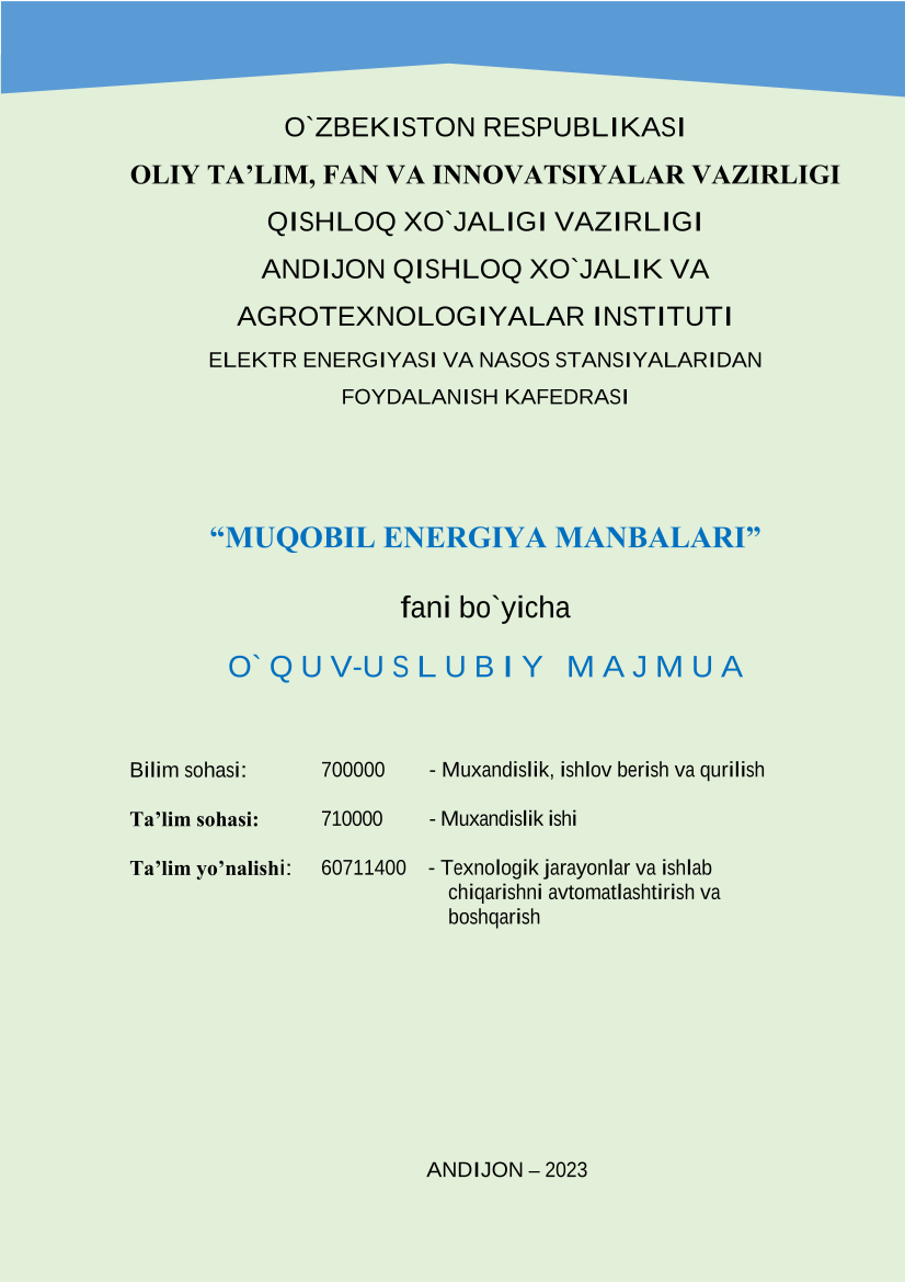 Muqobil energiya manbalari