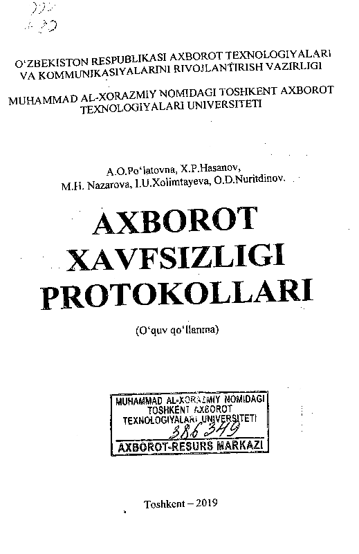 Axborot xavfsizligi protokollari