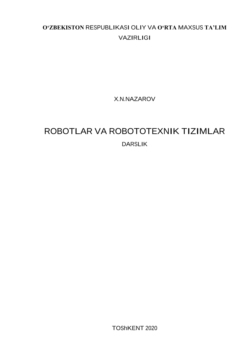 Robotlar va robototexnik tizimlar