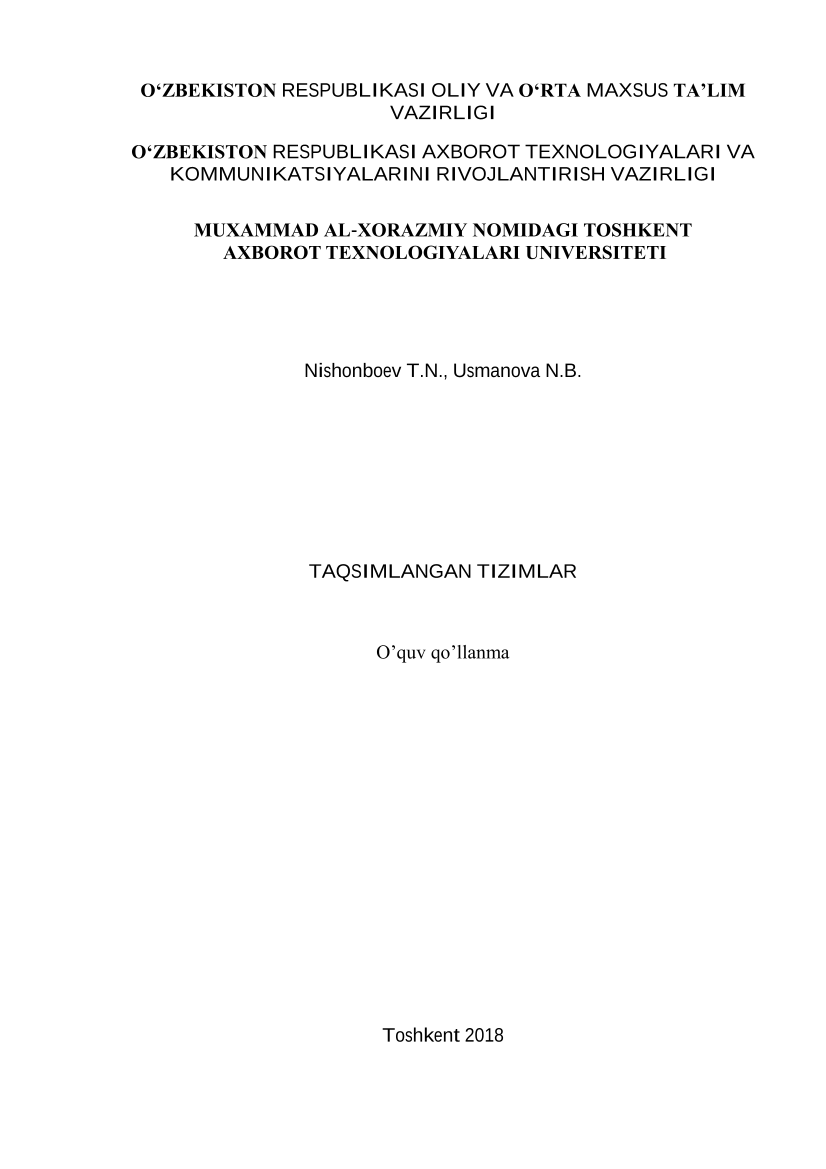 Taqsimlangan tizimlar