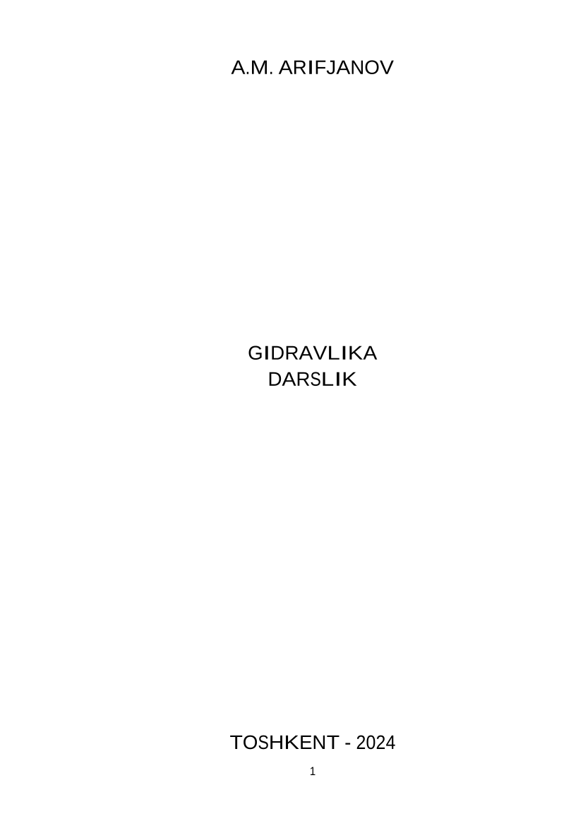 Gidravlika (IV kitob)