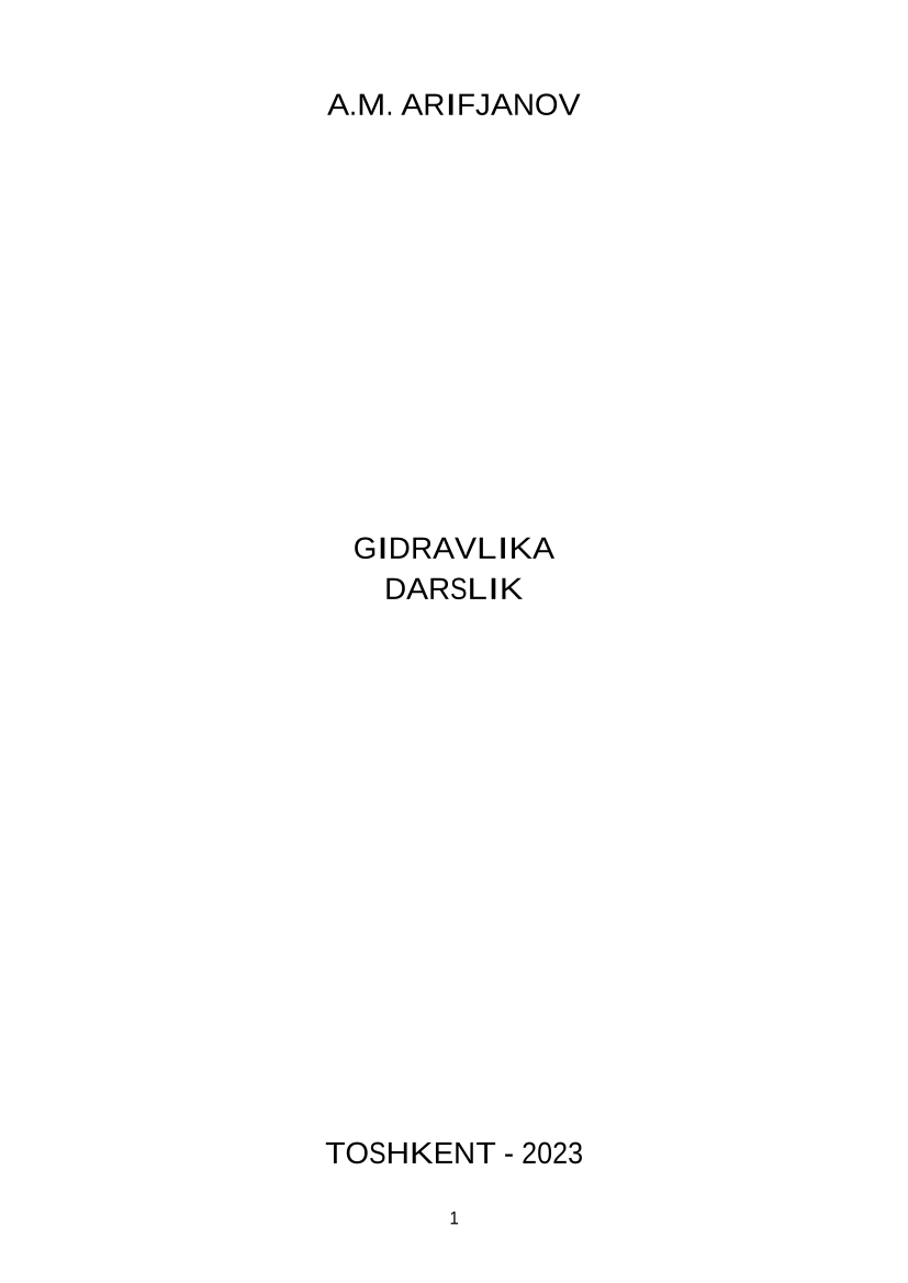 Gidravlika (III kitob)