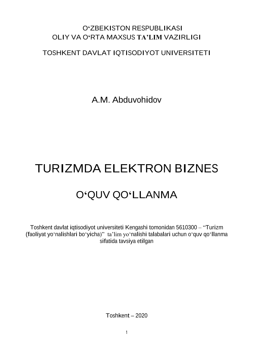Turizmda elektron biznes