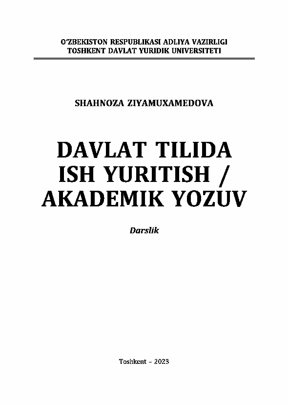 Davlat tilida ish yuritish