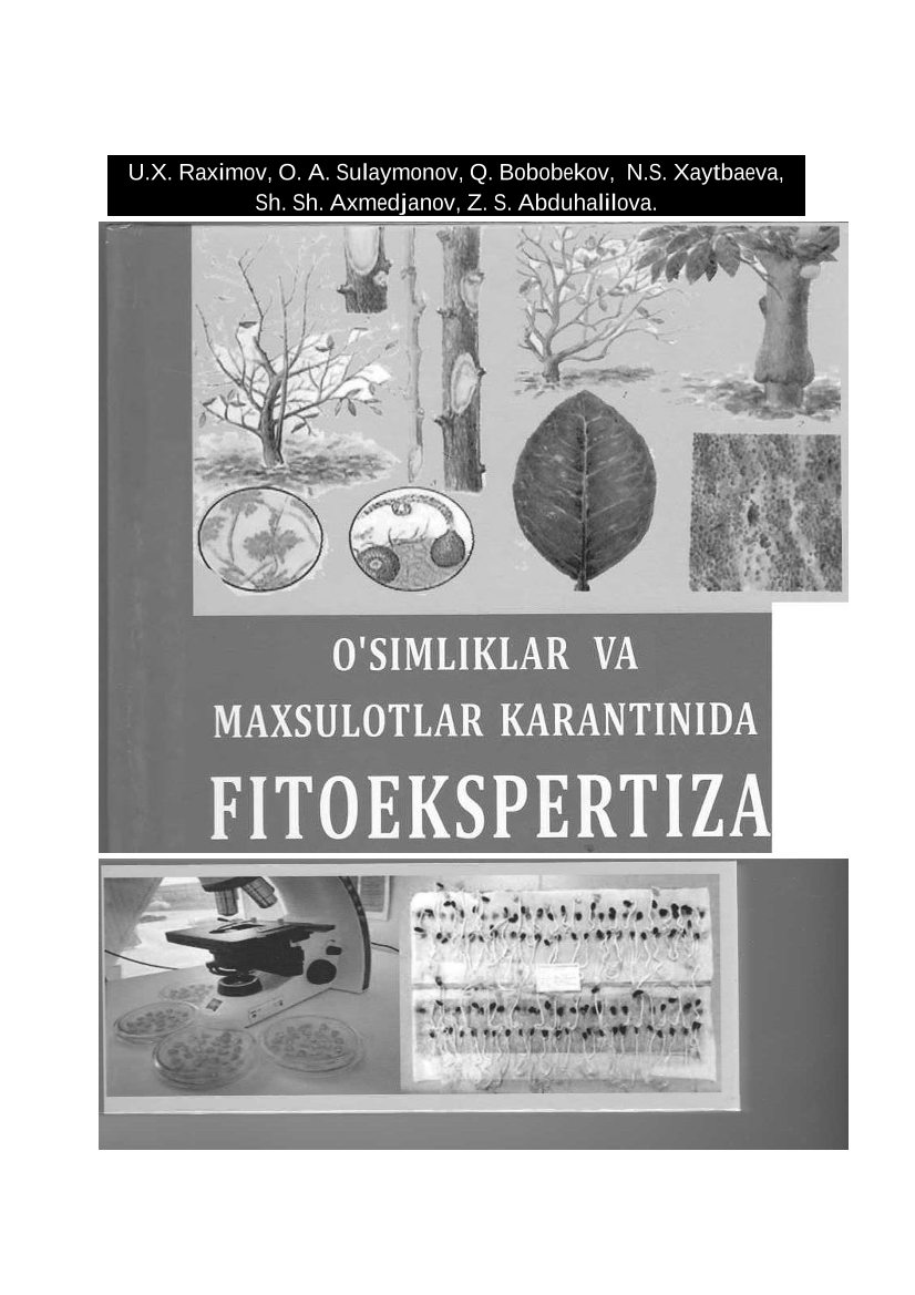 O'simliklar va maxsulotlar karantinida fitoekspertiza