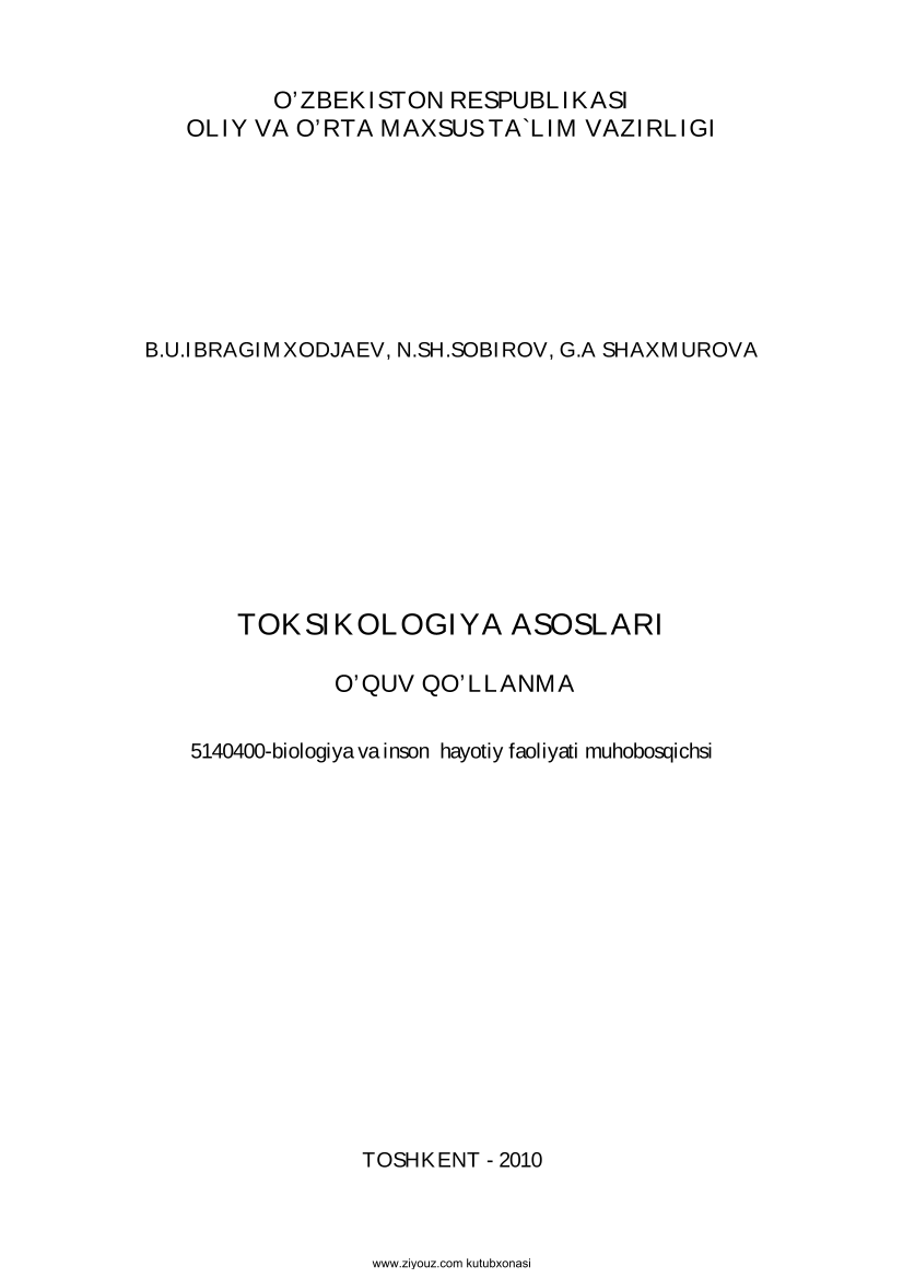 Toksikologiya asoslari
